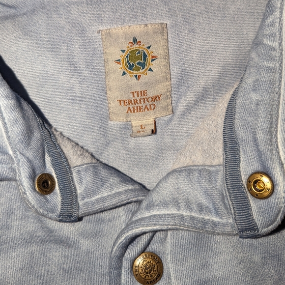 The Territory Ahead Shacket Shirt Long Sleeve Blue Women's Large - Picture 4 of 7